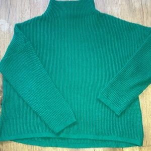J. Jill Green Cowl Neck Sweater with Ribbed Texture
